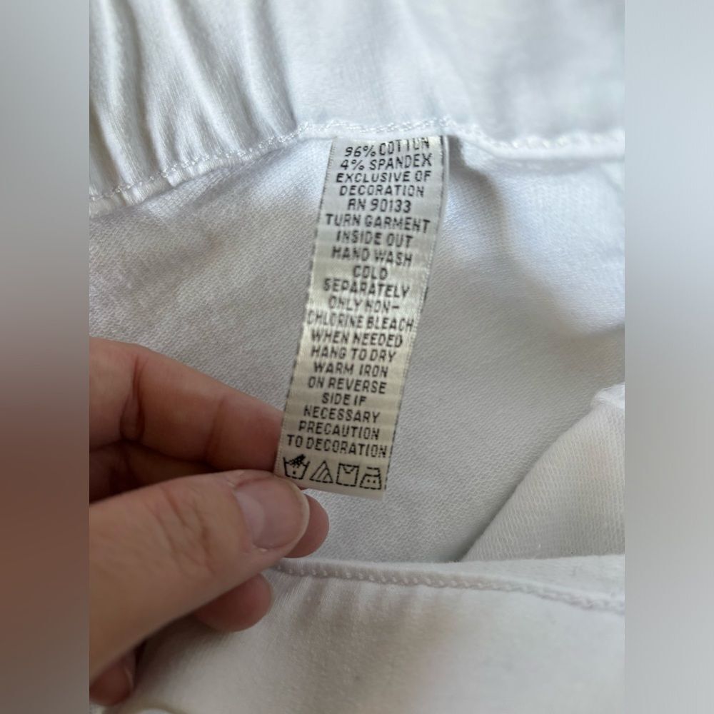 Quacker Factory Dream Jeannes White Embellished Pants Size 2X - Picture 3 of 16